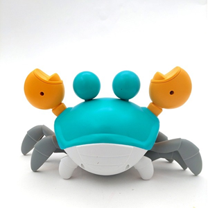 خرچنگ موزیکال شارژی سنسوردار آبی electric induction cute crab blue -اسباب بازی